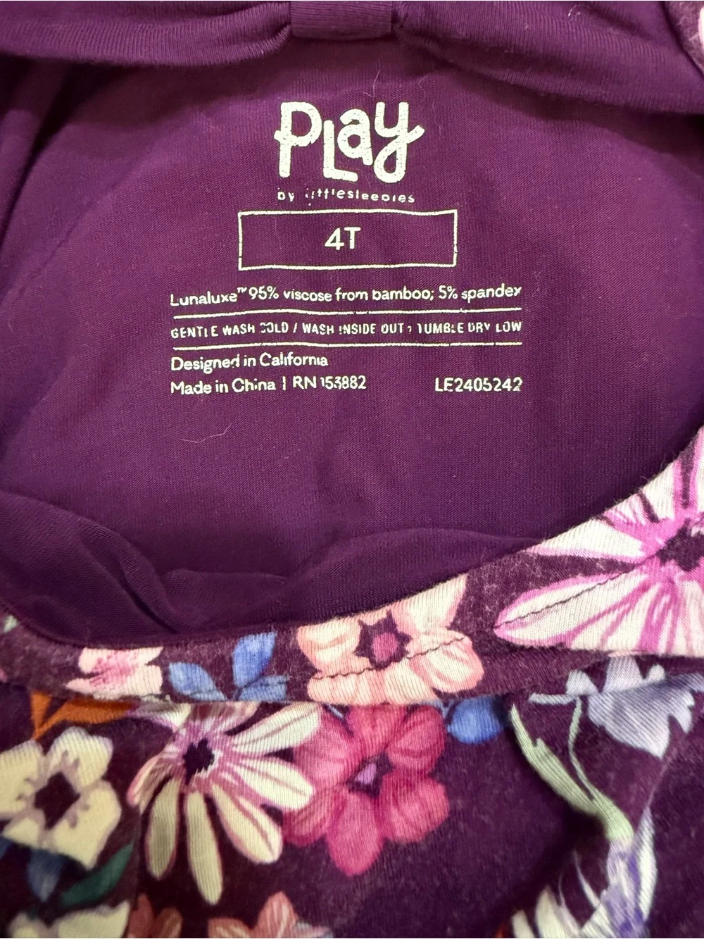 Little Sleepies Play Violet Meadow Long Sleeve Twirl Dress Girls Size 4T Floral